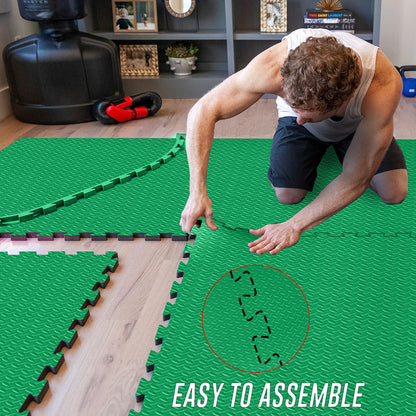 EVA Interlocking Soft Foam Gym Flooring Mats - Yoga Tiles, 25mm, 60x60cm