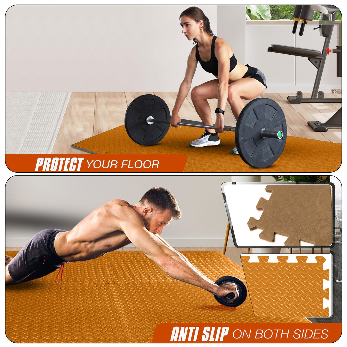 EVA Interlocking Soft Foam Gym Flooring Mats - Yoga Tiles, 25mm, 60x60cm