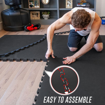 EVA Interlocking Soft Foam Gym Flooring Mats - Yoga Tiles, 25mm, 60x60cm