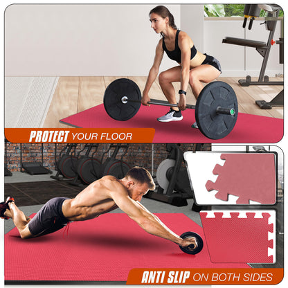 EVA Interlocking Soft Foam Gym Flooring Mats - Yoga Tiles, 25mm, 60x60cm