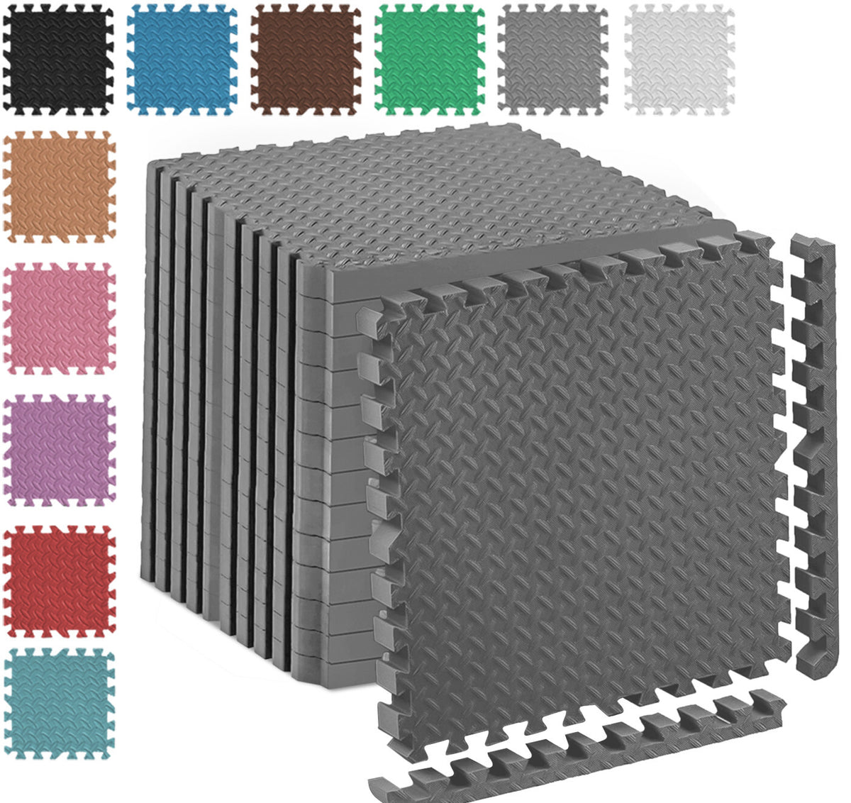 EVA Interlocking Soft Foam Gym Flooring Mats - Yoga Tiles, 25mm, 60x60cm