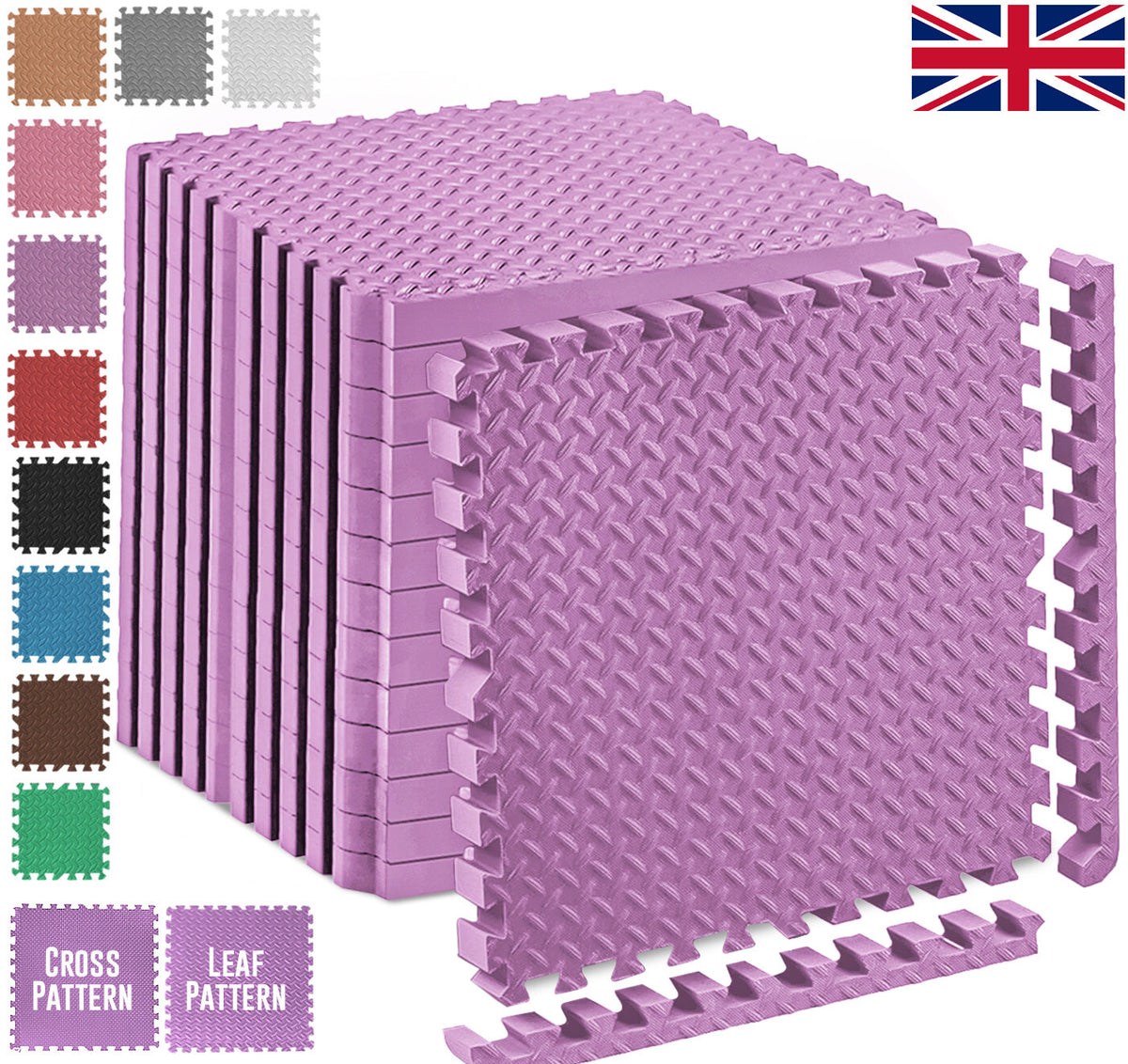 EVA Interlocking Soft Foam Gym Flooring Mats - Yoga Tiles, 25mm, 60x60cm