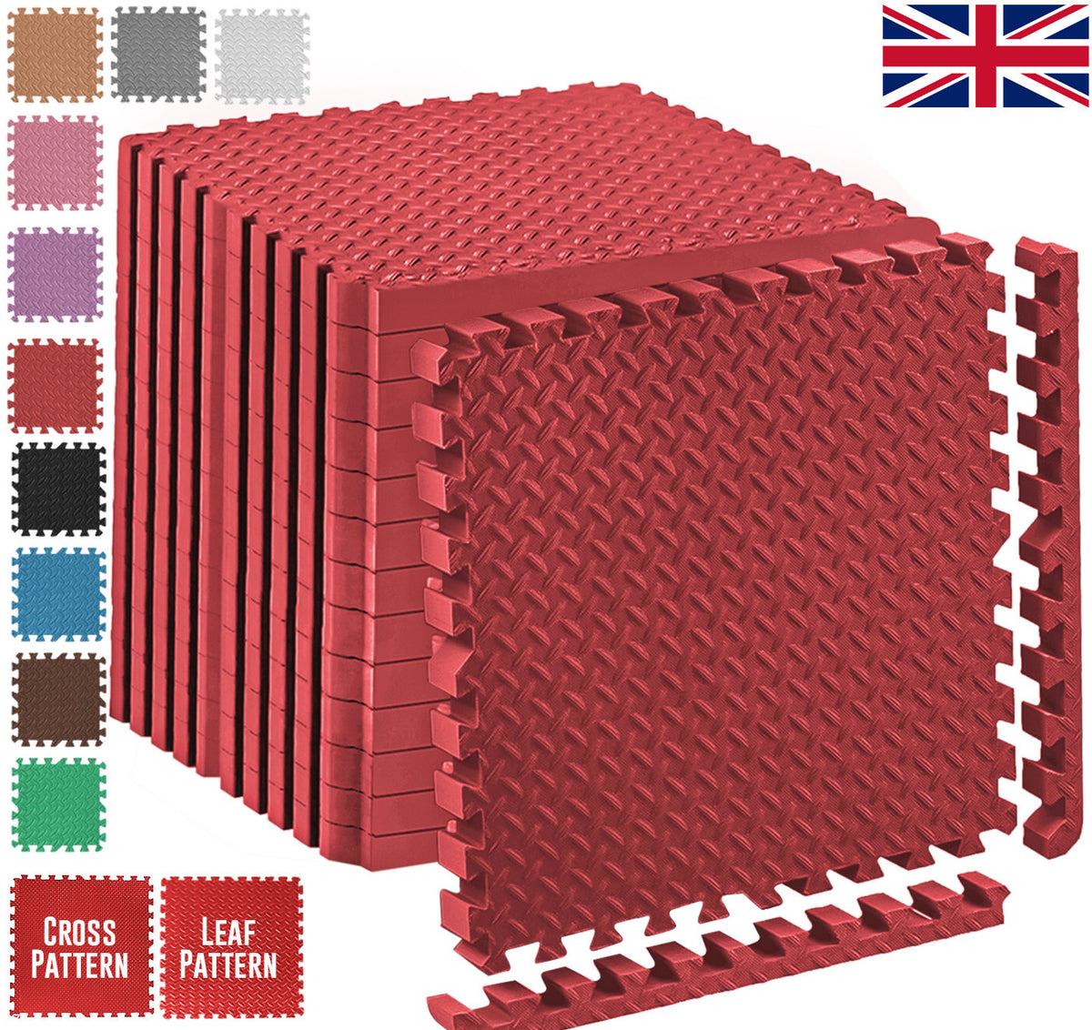 EVA Interlocking Soft Foam Gym Flooring Mats - Yoga Tiles, 25mm, 60x60cm