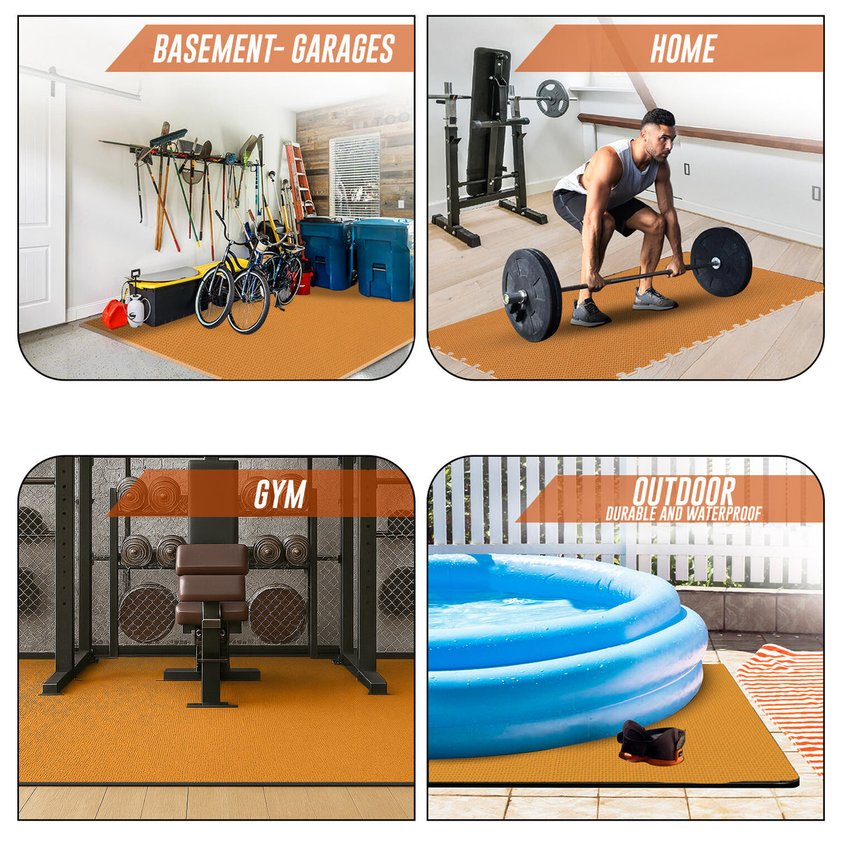 EVA Interlocking Soft Foam Gym Flooring Mats - Yoga Tiles, 25mm, 60x60cm