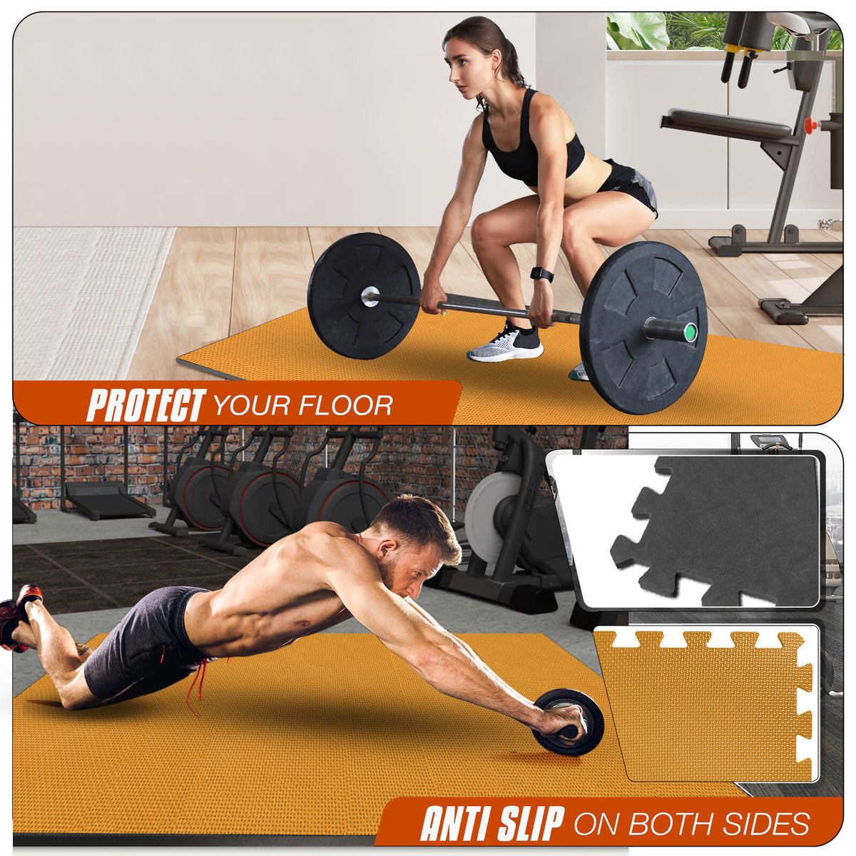 EVA Interlocking Soft Foam Gym Flooring Mats - Yoga Tiles, 25mm, 60x60cm