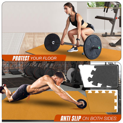 EVA Interlocking Soft Foam Gym Flooring Mats - Yoga Tiles, 25mm, 60x60cm