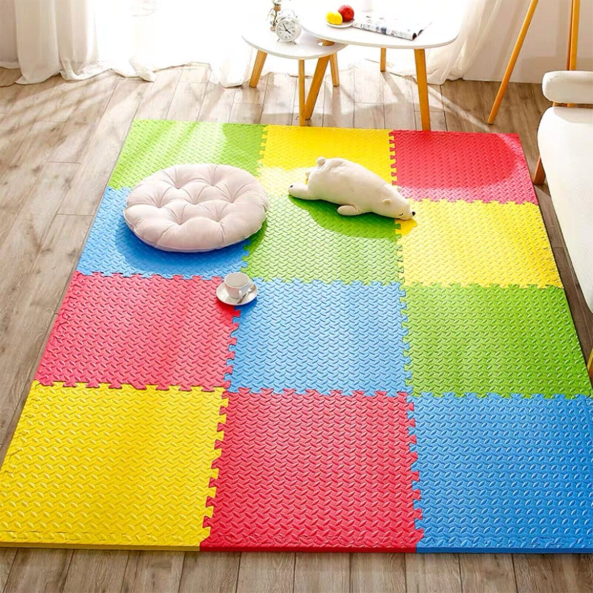 EVA Interlocking Soft Foam Gym Flooring Mats - Yoga Tiles, 25mm, 60x60cm