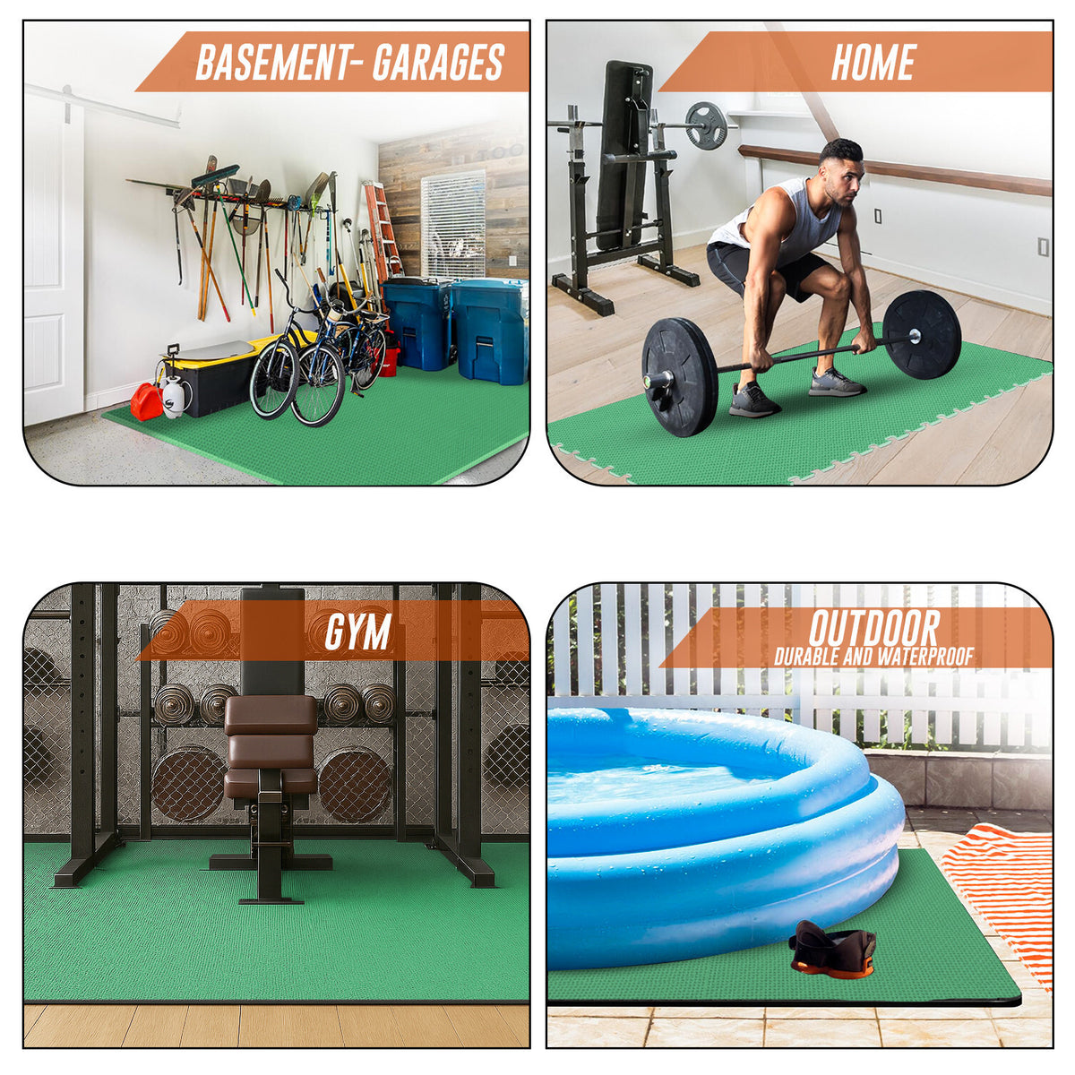 EVA Interlocking Soft Foam Gym Flooring Mats - Yoga Tiles, 25mm, 60x60cm