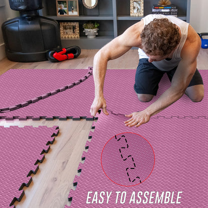EVA Interlocking Soft Foam Gym Flooring Mats - Yoga Tiles, 25mm, 60x60cm