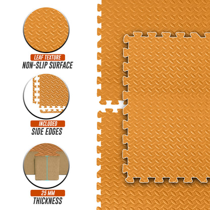 EVA Interlocking Soft Foam Gym Flooring Mats - Yoga Tiles, 25mm, 60x60cm