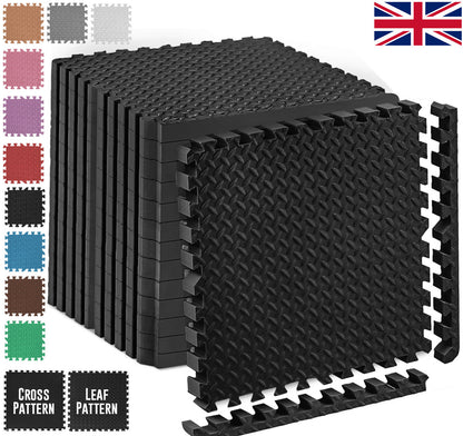 EVA Interlocking Soft Foam Gym Flooring Mats - Yoga Tiles, 25mm, 60x60cm