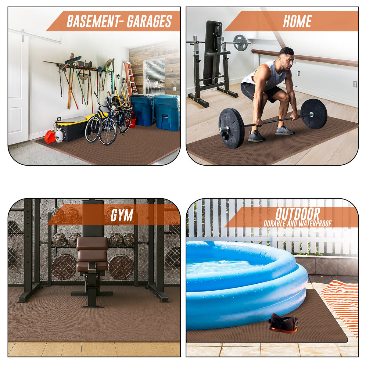 EVA Interlocking Soft Foam Gym Flooring Mats - Yoga Tiles, 25mm, 60x60cm