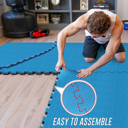 EVA Interlocking Soft Foam Gym Flooring Mats - Yoga Tiles, 25mm, 60x60cm