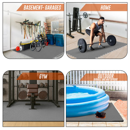 EVA Interlocking Soft Foam Gym Flooring Mats - Yoga Tiles, 25mm, 60x60cm