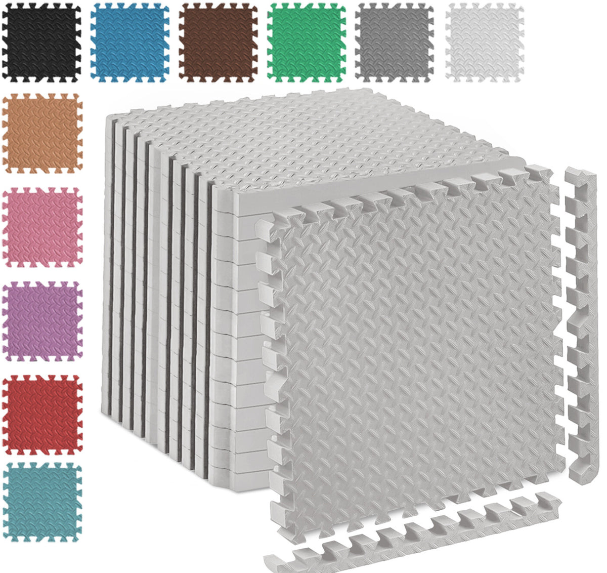 EVA Interlocking Soft Foam Gym Flooring Mats - Yoga Tiles, 25mm, 60x60cm