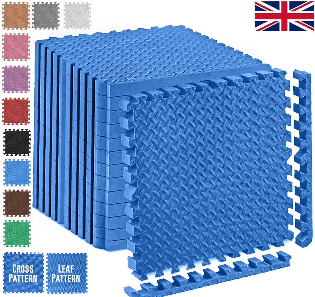 EVA Interlocking Soft Foam Gym Flooring Mats - Yoga Tiles, 25mm, 60x60cm