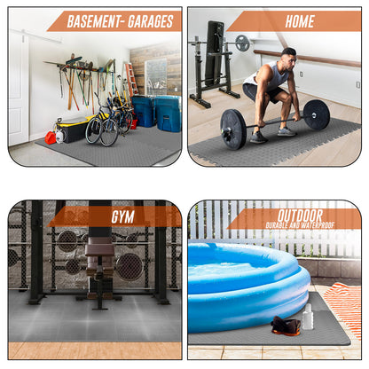 EVA Interlocking Soft Foam Gym Flooring Mats - Yoga Tiles, 25mm, 60x60cm