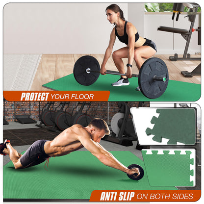 EVA Interlocking Soft Foam Gym Flooring Mats - Yoga Tiles, 25mm, 60x60cm