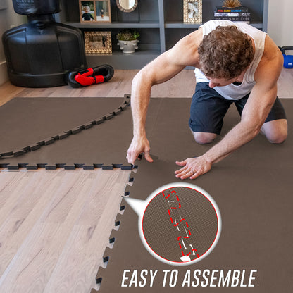 EVA Interlocking Soft Foam Gym Flooring Mats - Yoga Tiles, 25mm, 60x60cm