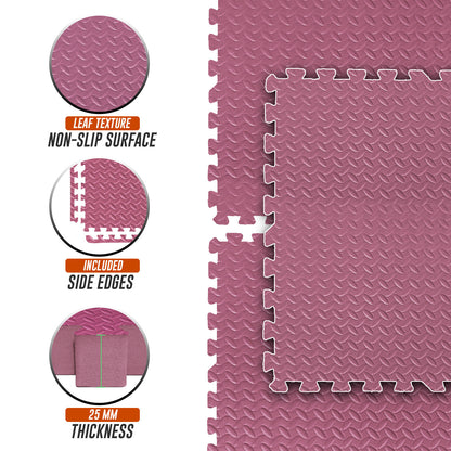 EVA Interlocking Soft Foam Gym Flooring Mats - Yoga Tiles, 25mm, 60x60cm