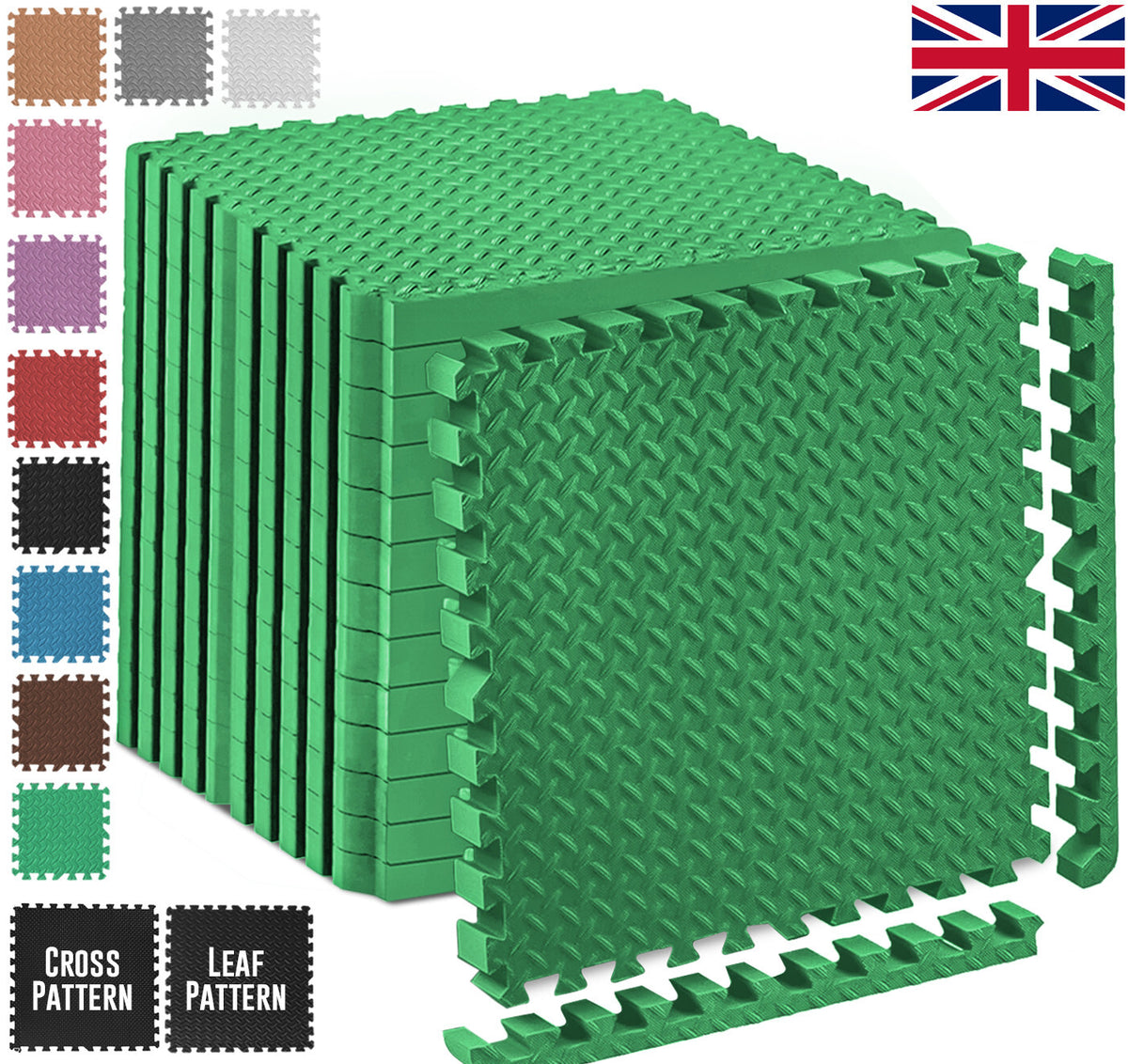 EVA Interlocking Soft Foam Gym Flooring Mats - Yoga Tiles, 25mm, 60x60cm
