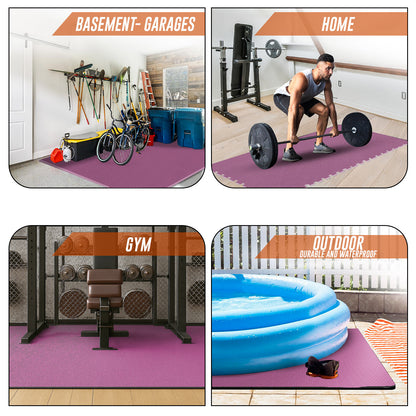 EVA Interlocking Soft Foam Gym Flooring Mats - Yoga Tiles, 25mm, 60x60cm