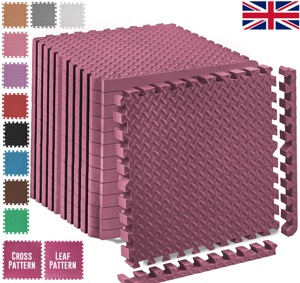 EVA Interlocking Soft Foam Gym Flooring Mats - Yoga Tiles, 25mm, 60x60cm