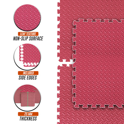 EVA Interlocking Soft Foam Gym Flooring Mats - Yoga Tiles, 25mm, 60x60cm