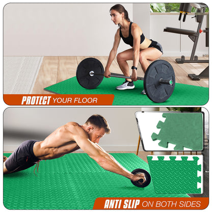 EVA Interlocking Soft Foam Gym Flooring Mats - Yoga Tiles, 25mm, 60x60cm