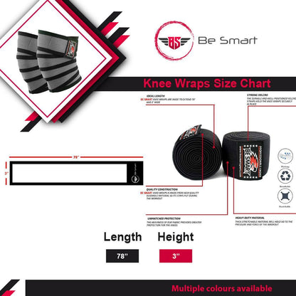 Knee Wraps for Weightlifting and Bodybuilding - Leg Support and Wrist Straps