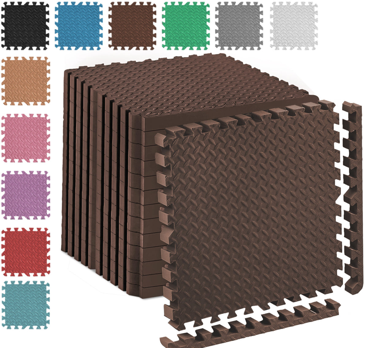 EVA Interlocking Soft Foam Gym Flooring Mats - Yoga Tiles, 25mm, 60x60cm