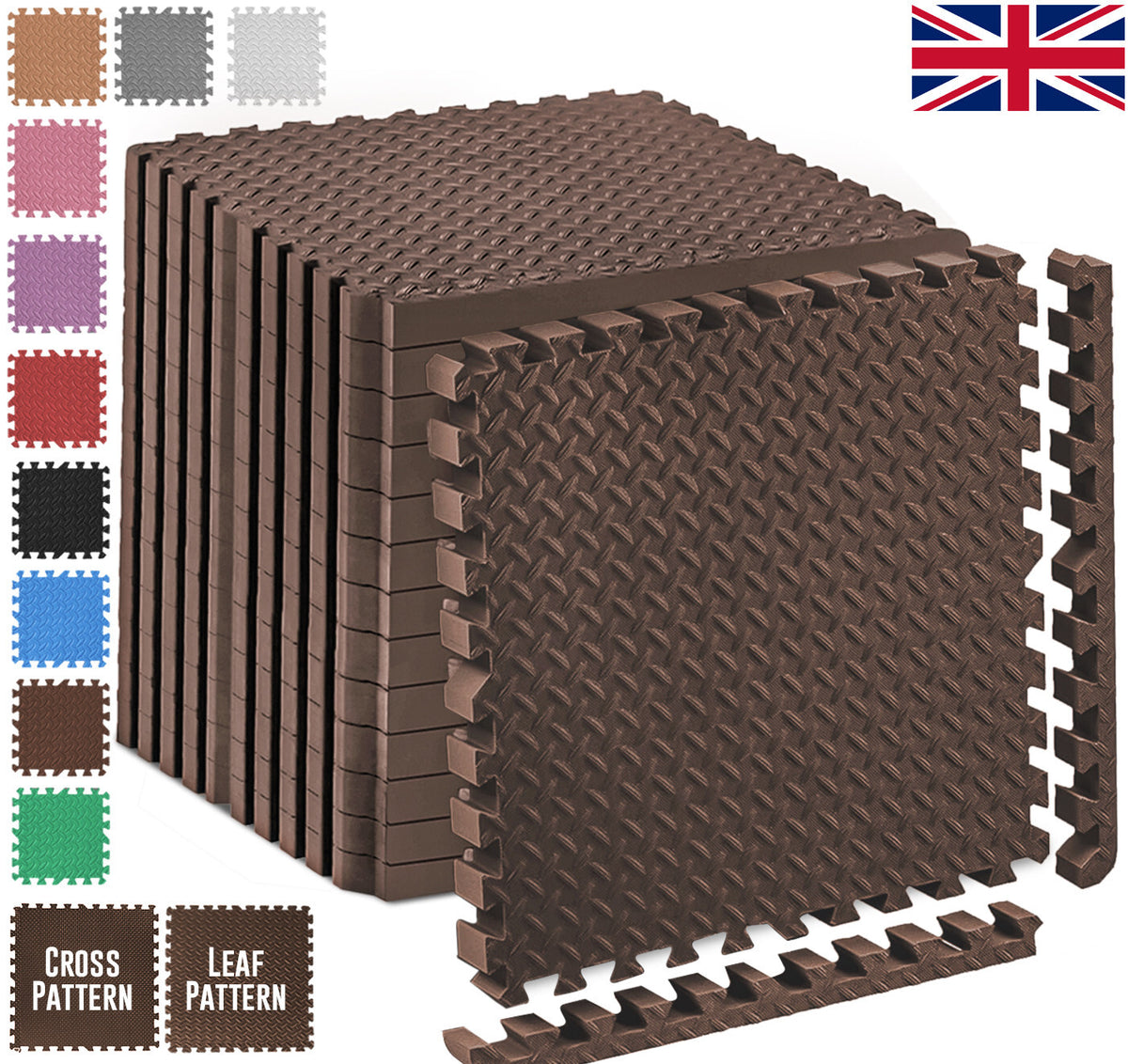 EVA Interlocking Soft Foam Gym Flooring Mats - Yoga Tiles, 25mm, 60x60cm
