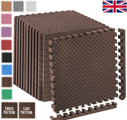 EVA Interlocking Soft Foam Gym Flooring Mats - Yoga Tiles, 25mm, 60x60cm