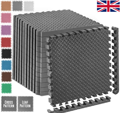 EVA Interlocking Soft Foam Gym Flooring Mats - Yoga Tiles, 25mm, 60x60cm