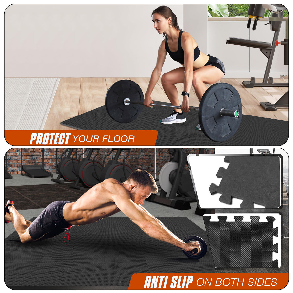 EVA Interlocking Soft Foam Gym Flooring Mats - Yoga Tiles, 25mm, 60x60cm