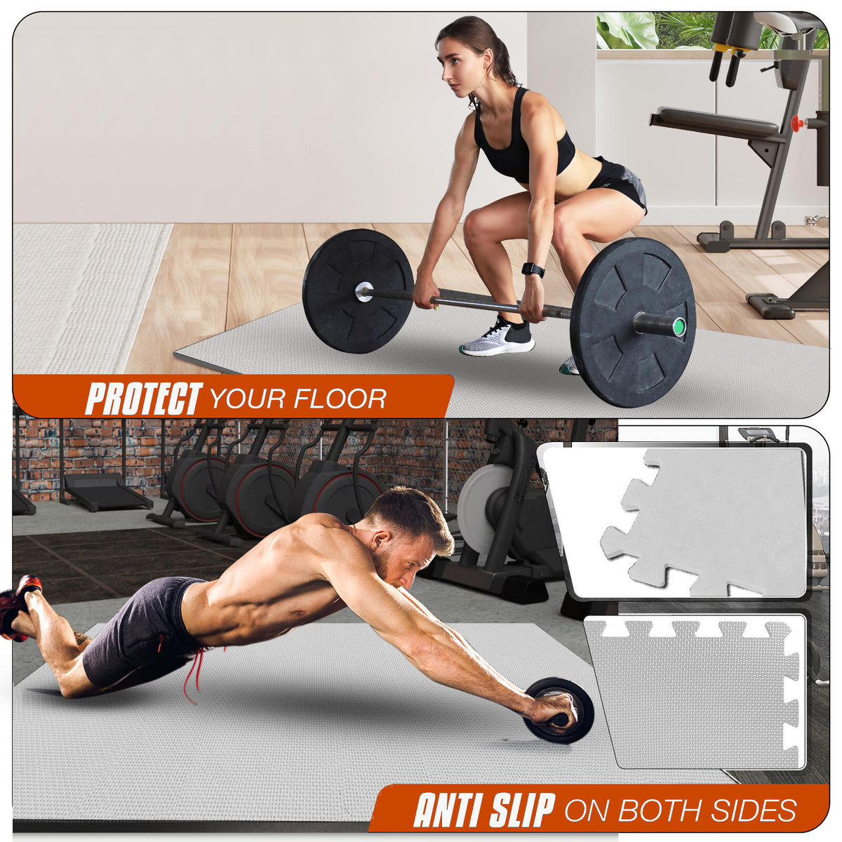 EVA Interlocking Soft Foam Gym Flooring Mats - Yoga Tiles, 25mm, 60x60cm