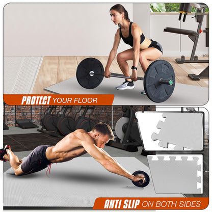 EVA Interlocking Soft Foam Gym Flooring Mats - Yoga Tiles, 25mm, 60x60cm